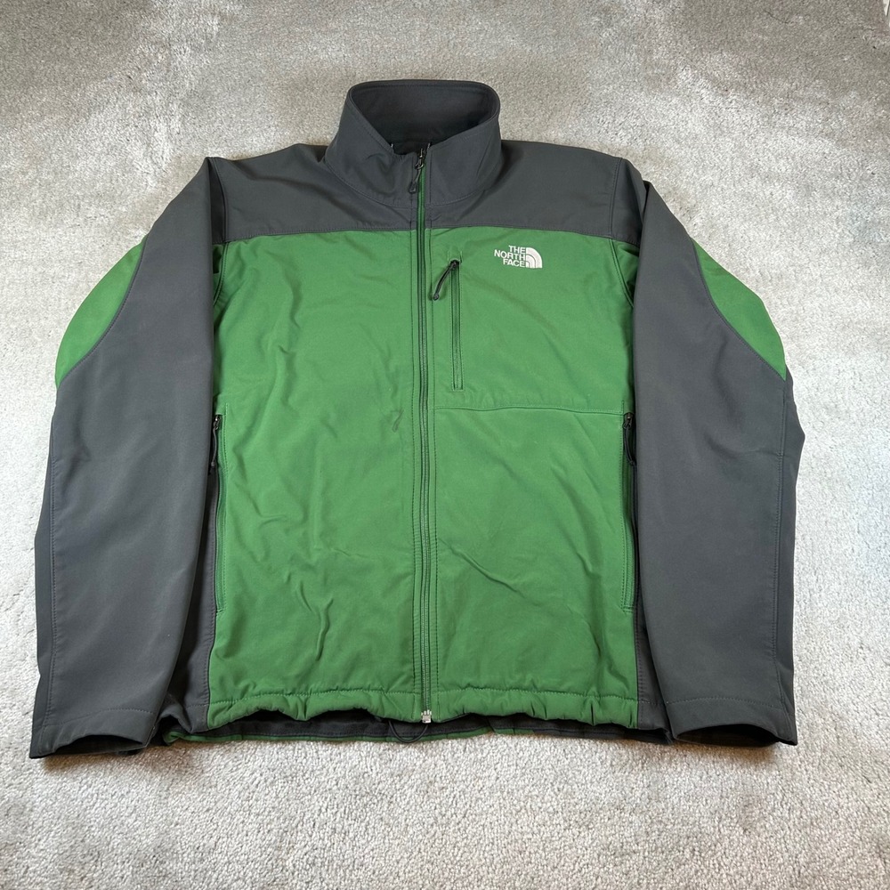 The North Face Apex Bionic Jacket Mens Large Green Charcoal Softshell Windproof